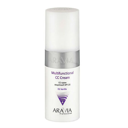 Aravia Professional CC-Крем для лица защитный Multifunctional CC Cream тон 01 SPF20 150 мл 1 шт