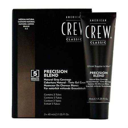 American Crew Precision Blend Камуфляж для седых волос средний натуральный 4/5 40 мл 3 шт