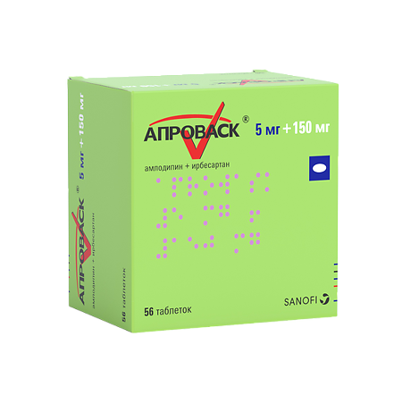 Апроваск таблетки покрыт.плен.об. 5 мг+150 мг 56 шт