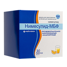 Купить Нимесулид-МБФ гранулы д/приг суспензии для приема внутрь 100 мг пакеты по 2 г 30 шт цена