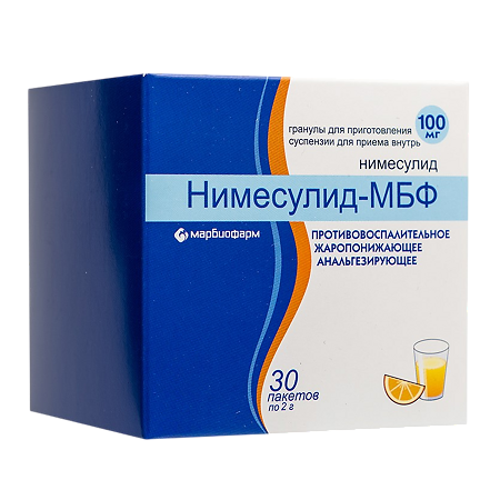 Нимесулид-МБФ гранулы д/приг суспензии для приема внутрь 100 мг пакеты по 2 г 30 шт