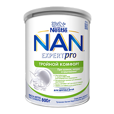 Купить NAN ExpertPro Тройной комфорт Сухая смесь с рождения 800 г 1 шт цена