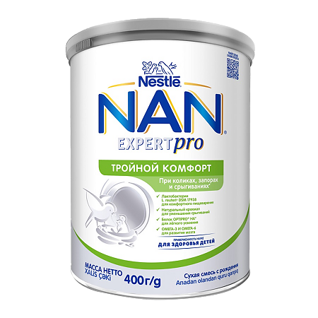 NAN ExpertPro Тройной комфорт Сухая смесь с рождения 400 г 1 шт