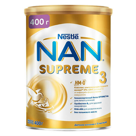 NAN 3 Supreme Смесь с 12 мес, 400 г 1 шт
