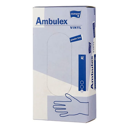 Перчатки Амбулекс смотровые виниловые одноразовые нестерильные неопудренные р XL 50 пар, 1 уп