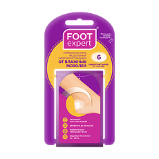 Купить Foot Expert Гидроколлоидный пластырь от влажных мозолей 3,7 х 5,5 см 6 шт цена