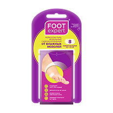 Купить Foot Expert Гидроколлоидный пластырь от влажных мозолей 2,2 х 4,1 см 8 шт цена