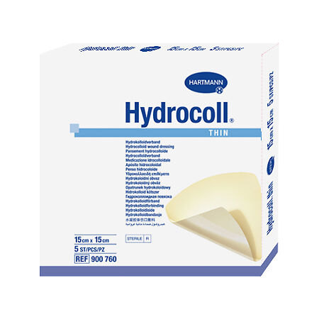 Повязка Гидроколл Тин/Hydrocoll Thin гидроколлоидная на слабоэкссудирующие раны 15 х 15 см 5 шт