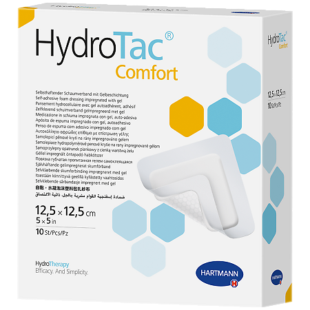 Повязка Гидротак комфорт/Hydrotac comfort губчатая самоклеящиеся с гидрогелевым покрытием 12,5х12,5 см 10 шт