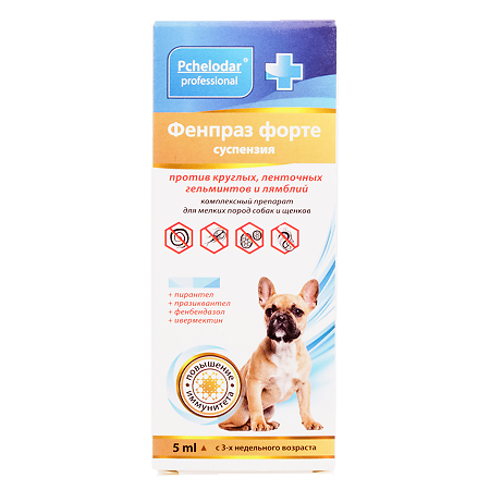 Pchelodar Фенпраз Форте для собак мелких пород суспензия для приема внутрь 5 мл 1 шт