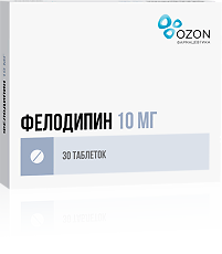 Изображение товара Фелодипин таблетки с пролонг высвобождением покрыт.плен.об. 10 мг 30 шт