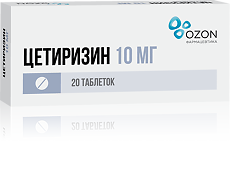 Изображение товара Цетиризин таблетки покрыт.плен.об. 10 мг 20 шт