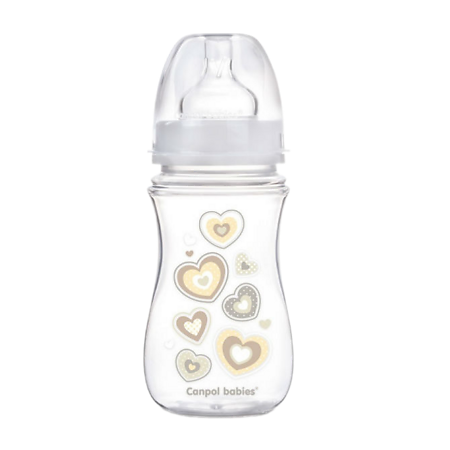 Canpol Бутылочка PP EasyStart с широким горлышком антиколиковая 3+ Newborn baby белая 240 мл 1 шт