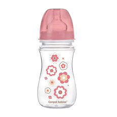 Изображение товара Canpol Бутылочка PP EasyStart с широким горлышком антиколиковая 3+ Newborn baby розовая 240 мл 1 шт