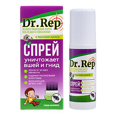Купить Доктор Реп средство педикулицидное спрей с гребнем 100 мл 1 шт цена
