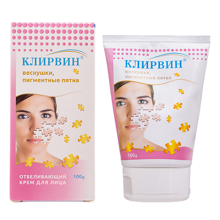 Изображение товара Клирвин Крем отбеливающий для лица от веснушек и пигментных пятен 100 г 1 шт