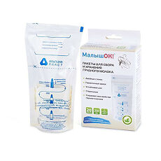 Изображение товара Пакеты для сбора и хранения грудного молока МалышОК! 250 мл 20 шт