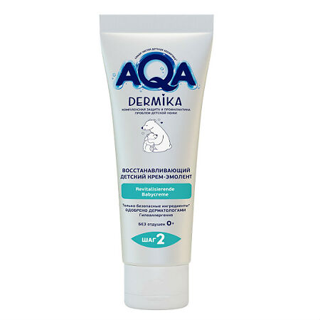 Изображение товара Восстанавливающий детский крем-эмолент AQA Dermika 75 мл для чувствительной кожи