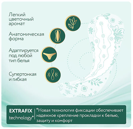 Ola! Прокладки ежедневные Light Deo тонкие стринг-мультиформ Белый пион 20 шт