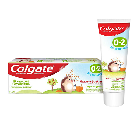 Изображение товара Детская зубная паста Colgate Нежные фрукты без фторида 0-2 года 40 мл