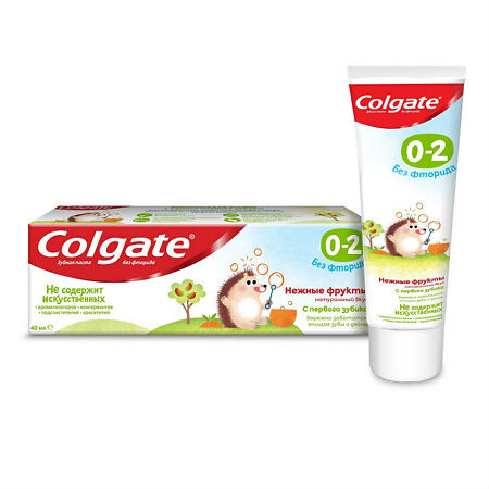 Colgate Зубная паста детская Нежные фрукты без фторида 0-2 года, 40 мл 1 шт