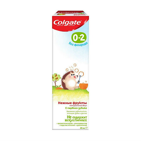 Colgate Зубная паста детская Нежные фрукты без фторида 0-2 года, 40 мл 1 шт