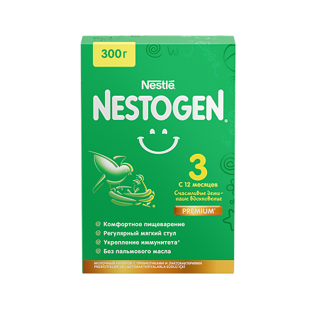 Изображение товара Nestogen 3 Premium Молочный напиток с пребиотиками и лактобактериями 12 мес 300 г