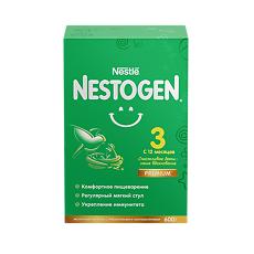 Купить Nestogen 3 Детское молочко с пребиотиками и лактобатериями L.Reuteri с 12 мес 600 г 1 шт цена