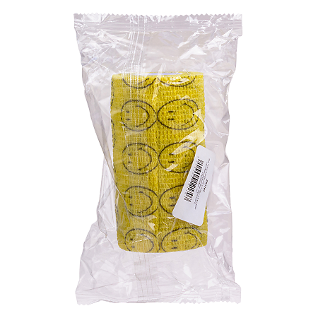 SMI Flex-Bandage Бинт самофиксирующийся желтый с улыбками 10 см х 4,5 м
