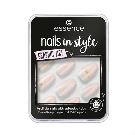 Essence Накладные ногти на клейкой основе Nails in style тон 09 розовый с наклейками 1 шт