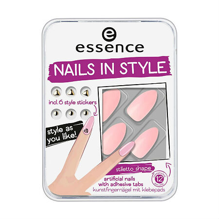 Essence Накладные ногти на клейкой основе Nails in style тон 03 с наклейками 1 шт