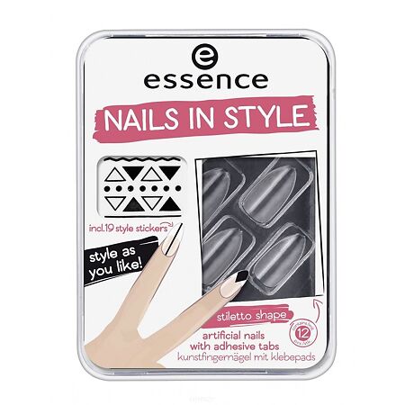 Essence Накладные ногти на клейкой основе Nails in style тон 04 с наклейками 1 шт