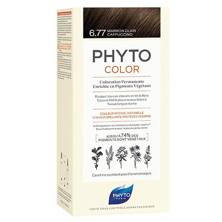 Изображение товара Phyto Color Краска для волос светлый каштан-капучино оттенок 6,77 1 шт