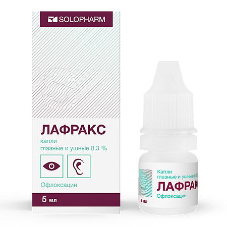 Лафракс капли глазные и ушные 0,3 % 5 мл 1 шт