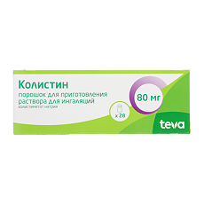 Изображение товара Колистин порошок д/приг раствора для ингаляций 80 мг (1000000 ед) 28 шт