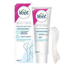 Купить Veet Minima Крем для депиляции для чувствительной кожи ног и рук туба 100 мл 1 шт цена