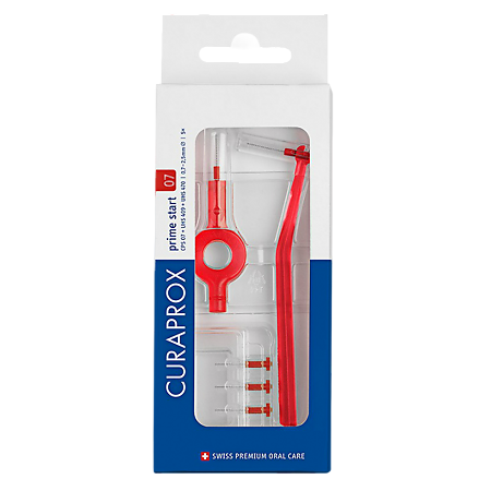 Изображение товара Curaprox Набор для гигиенического ухода Prime Start: 5 ершиков CPS 07 с держателем UHS 4 1 уп