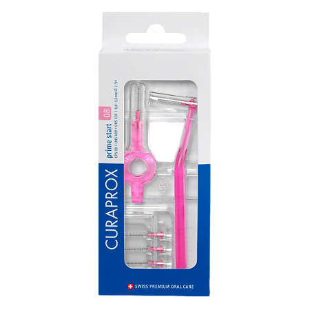 Изображение товара Curaprox Набор для гигиенического ухода Prime Start: 5 ершиков CPS 08 с держателем UHS 4 1 уп