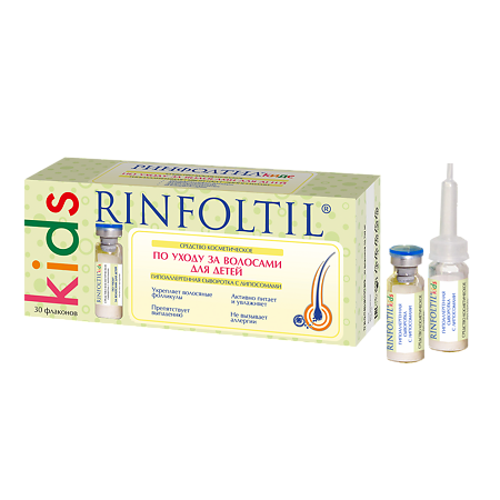Изображение товара Ринфолтил кидс гипоаллергенная сыворотка для роста волос детей 160 мг 30 шт