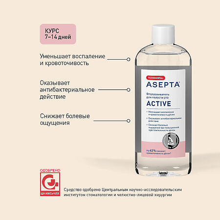 Асепта Active ополаскиватель для полости рта 250 мл 1 шт