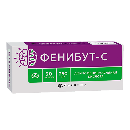 Фенибут таблетки 250 мг 30 шт