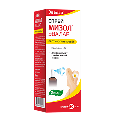 Купить Мизол Эвалар спрей противогрибковый 1% 50 мл 1 шт цена