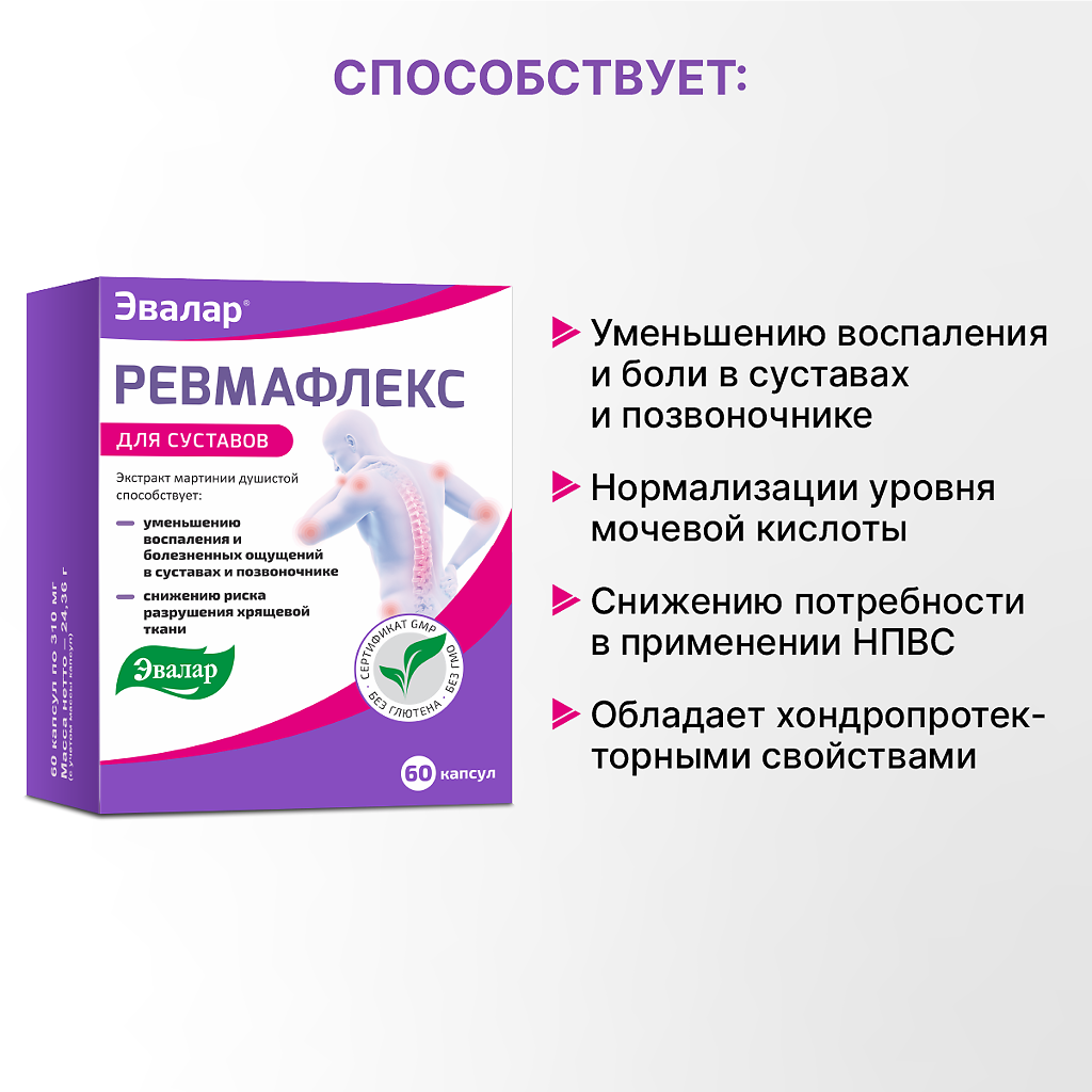 Ревмафлекс для суставов капсулы массой 310 мг 60 шт - купить, цена и ...