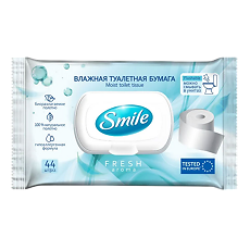 Купить Smile Влажная туалетная бумага Fresh для взрослых с клапаном 44 шт цена