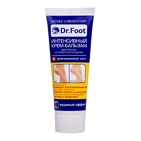 Изображение товара Nicole Laboratory Dr.Foot Крем-бальзам интенсивный для пяточек от сухости и трещинок туба 75 мл 1 шт
