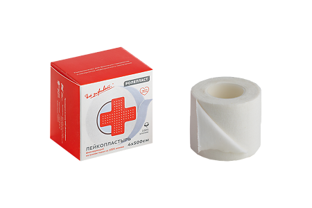 Ролепласт Лейкопластырь фиксирующий на х/б основе 4см х 500см 1 шт