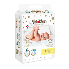 Купить YokoSun Подгузники Premium р.S (3-6 кг) 72 шт цена