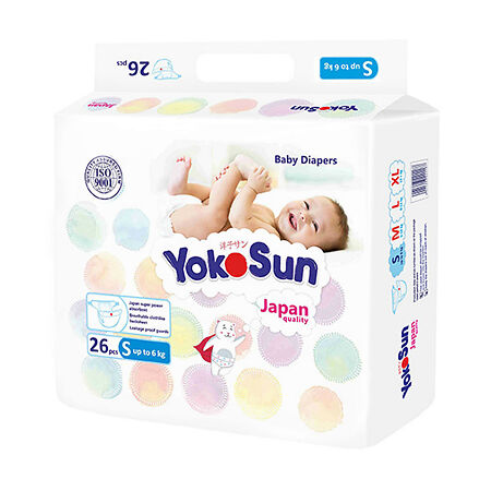 Изображение товара YokoSun Подгузники на липучках р.S (до 6 кг) 26 шт