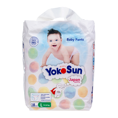 Изображение товара YokoSun Подгузники-трусики р.L (9-14 кг) 18 шт