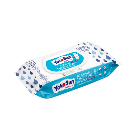 YokoSun Детская туалетная бумага влажная 42 шт